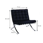 Poltrona Decorativa Em Couro Sintético Barcelona Preto