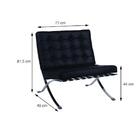 Poltrona Decorativa Em Couro Sintético Barcelona Preto