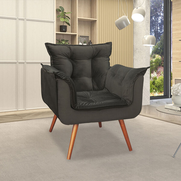 Poltrona Decorativa Em Espuma D-23 Até 120 Kg Pés Palito Sili