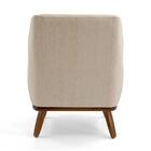 Poltrona Decorativa Em Linho Bege Com Base De Madeira Berenic