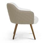 Poltrona Decorativa Em Linho Bruma Sintético Bege Matelassê P