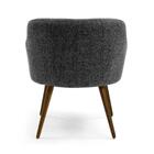 Poltrona Decorativa Em Linho Mescla Preto