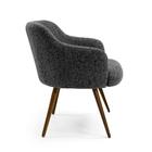 Poltrona Decorativa Em Linho Mescla Preto