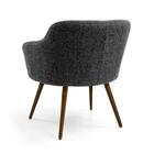 Poltrona Decorativa Em Linho Mescla Preto