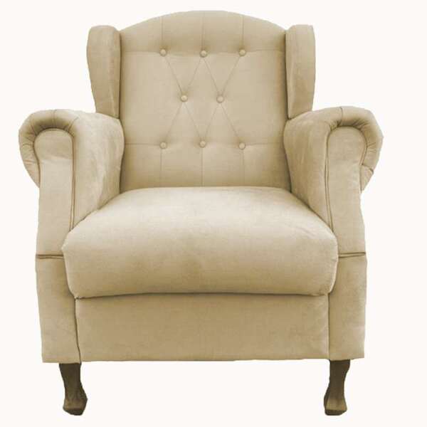 Poltrona Decorativa Em Suede Giorgia - Vlgl Estofados - Bege