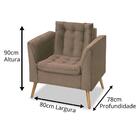 Poltrona Decorativa Em Suede Marrom Com Pés Palito Estela- La
