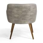 Poltrona Decorativa Em Tecido Estonado Cinza Pés Palito Alya