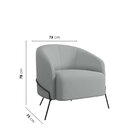 Poltrona Decorativa Em Veludo Céu Yescasa Cinza Claro