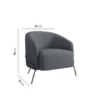 Poltrona Decorativa Em Veludo Céu Yescasa Grafite