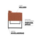 Poltrona Decorativa Em Veludo Com Pés Em Aço Ana Espresso Móv