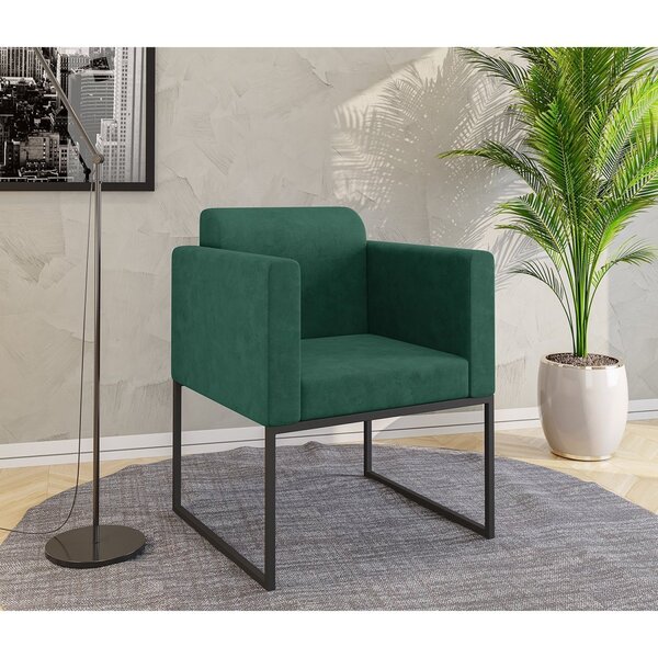 Poltrona Decorativa Em Veludo Com Pés Em Aço Ana Espresso Móv