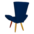 Poltrona Decorativa Emília Barca Pés Palito Suede Azul Marinh