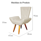 Poltrona Decorativa Emília Barca Pés Palito Suede Bege - Ds E