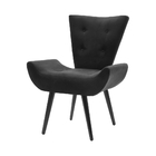 Poltrona Decorativa Emilia Pé Palito Em Suede - Preto