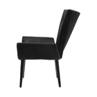 Poltrona Decorativa Emilia Pé Palito Em Suede - Preto