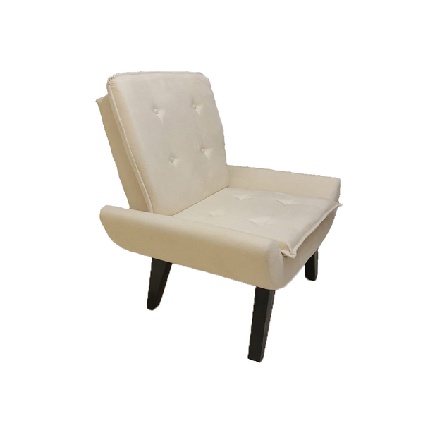 Poltrona Decorativa Emilia Plus Pé Palito Em Suede - Bege