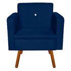 Poltrona Decorativa Emília Suede Azul Marinho Com Strass- D'r