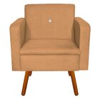 Poltrona Decorativa Emília Suede Caramelo Sisal Com Strass -