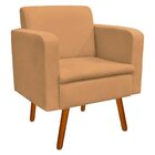 Poltrona Decorativa Emília Suede Caramelo Sisal - D'rossi