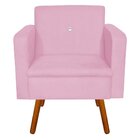 Poltrona Decorativa Emília Suede Rosa Bebê Com Strass - D'ros