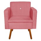Poltrona Decorativa Emília Suede Rose Com Strass - D'rossi