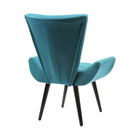 Poltrona Decorativa Emilia Tecido Suede - Azul Turquesa