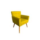 Poltrona Decorativa Emillia Suede Animale Amarelo Para Sala E