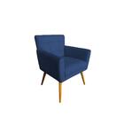 Poltrona Decorativa Emillia Suede Azul Marinho