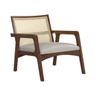 Poltrona Decorativa Encosto Com Tela Demetra Poliéster Off Wh