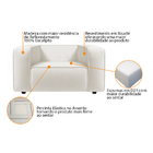 Poltrona Decorativa Escritório Orgânico Cecília Bouclé - Amar