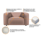 Poltrona Decorativa Escritório Orgânico Cecília Linho - Amare