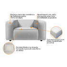 Poltrona Decorativa Escritório Orgânico Cecília Linho - Amare