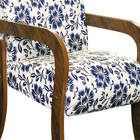 Poltrona Decorativa Estampada Estofada Dubai Angra Azul