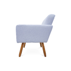 Poltrona Decorativa Estar Larhome Tecido Linho Cinza Neblina.