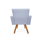 Poltrona Decorativa Estar Larhome Tecido Linho Cinza Neblina.