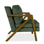 Poltrona Decorativa Estela Larhome Veludo Suede Verde Militar