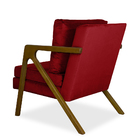 Poltrona Decorativa Estela Larhome Veludo Suede Vermelho