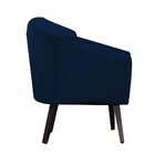 Poltrona Decorativa Estela Retrô Suede Azul Marinho - Dominic