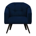 Poltrona Decorativa Estela Retrô Suede Azul Marinho - Dominic