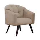 Poltrona Decorativa Estela Retrô Suede Bege Rosado - Dominic