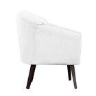 Poltrona Decorativa Estela Retrô Suede Branco - Dominic Decor