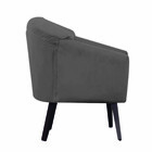 Poltrona Decorativa Estela Retrô Suede Cinza - Dominic Decor