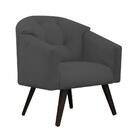 Poltrona Decorativa Estela Retrô Suede Grafite - Dominic Decor