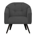 Poltrona Decorativa Estela Retrô Suede Grafite - Dominic Decor