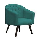 Poltrona Decorativa Estela Suede Azul Turquesa - Dominic Decor