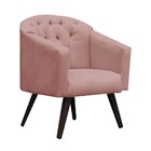 Poltrona Decorativa Estela Suede Rosa Bebe - Dominic Decor