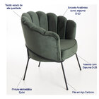 Poltrona Decorativa Estocolmo Pétala Tecido Veludo Verde Musg