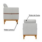 Poltrona Decorativa Estofada Com Pés Em Madeira Maciça Estelí