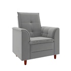 Poltrona Decorativa Estofada Confortável Sala Atenas Veludo C