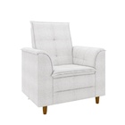 Poltrona Decorativa Estofada Confortável Sala Isis Bouclê Off